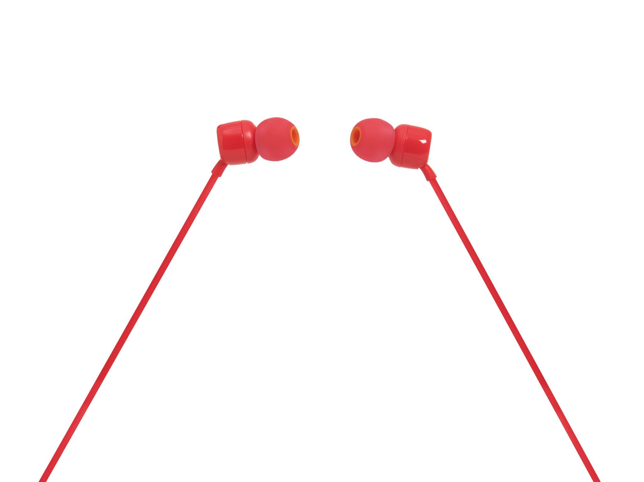JBL T160 Tune Wired In-Ear Headphone with Mic - Red JBL T160 Tune Wired In-Ear Headphone with Mic - Red